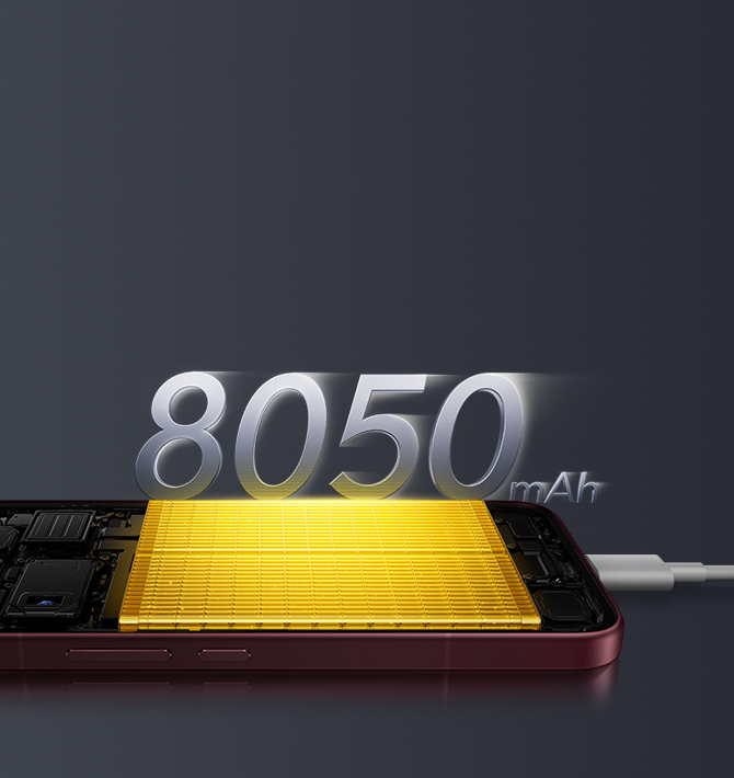 Batería enorme de 8050 mAh (typ)