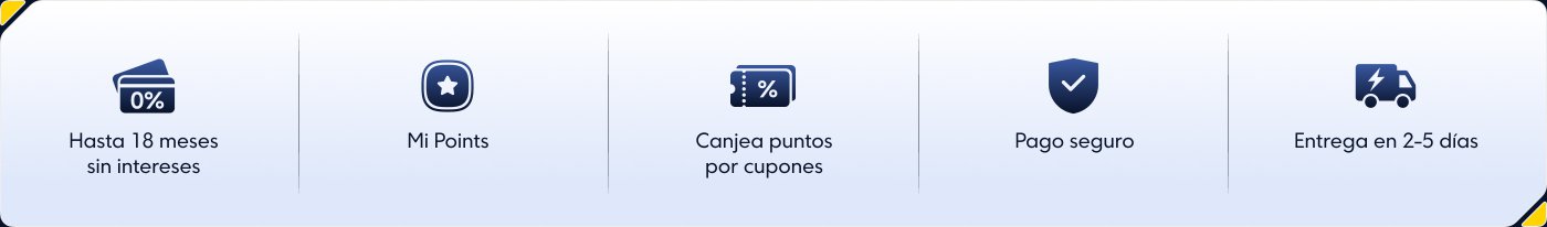 Promotions include:
- Up to 18 months interest-free
- Accumulation of "My Points"
- Exchange of points for coupons
- Secure payment
- Delivery in 2-5 days
