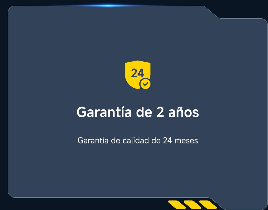 Garantía de 2 años. Garantía de calidad de 24 meses.