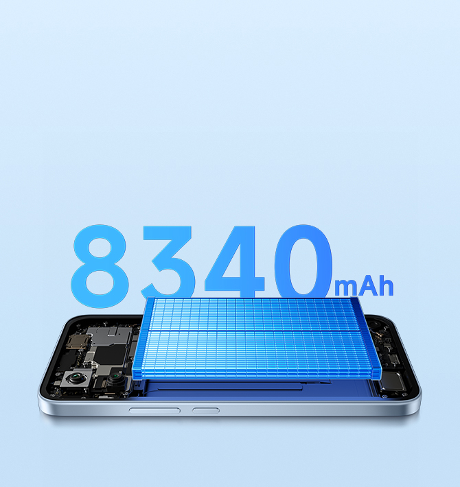 Pin lớn 8340mAh¹ với sạc nhanh HyperCharge² 67W