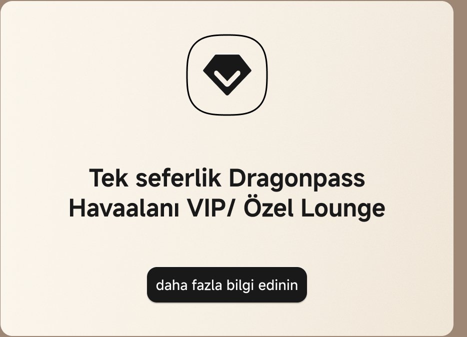 Tek seferlik Dragonpass Havaalanı VIP/Özel Lounge. Daha fazla bilgi edinin.