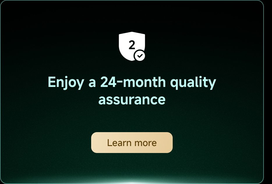 Nikmati jaminan kualitas selama 24 bulan. Pelajari lebih lanjut.