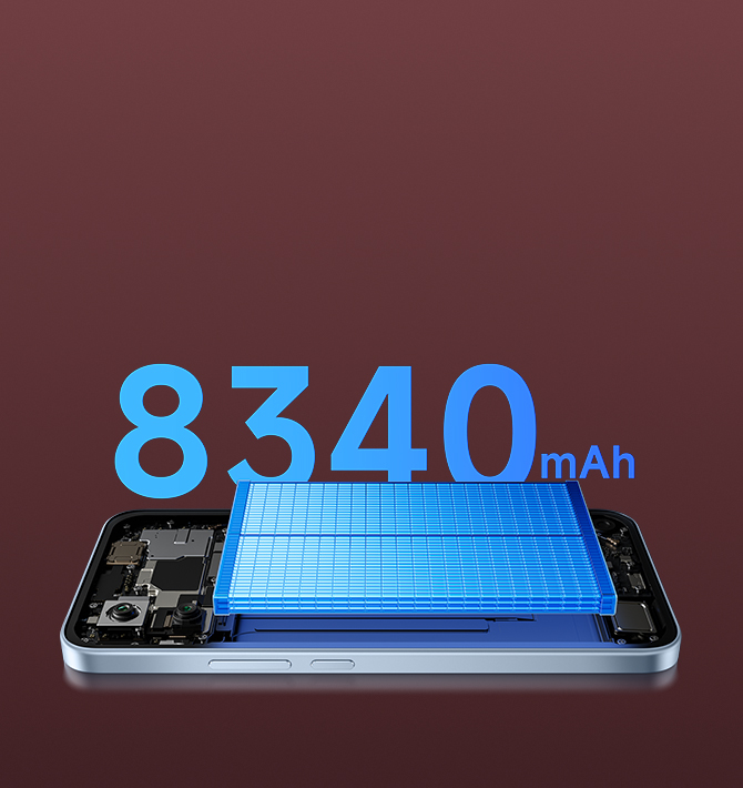 Massivt batteri på 8050 mAh (typ)