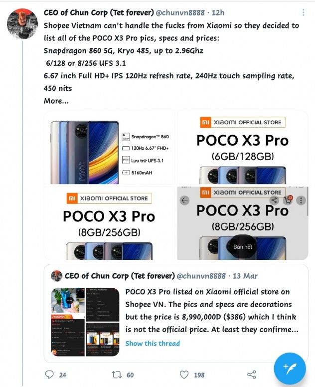 Spec pro poco x3 Xiaomi Poco