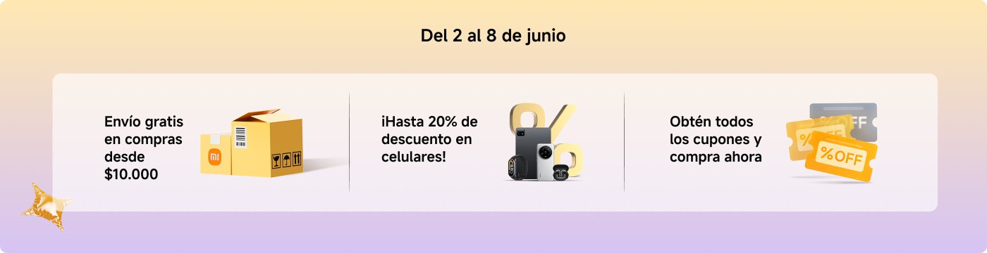 Del 2 al 8 de junio, disfruta de envío gratis en compras desde $10.000, hasta 20% de descuento en celulares y obtén todos los cupones para comprar ahora.