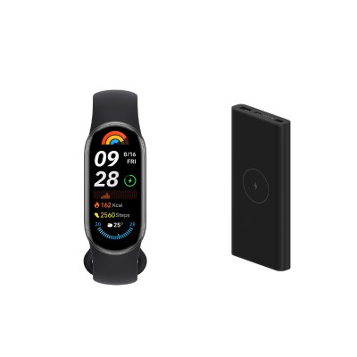 (Paket) Xiaomi Smart Band 9+Xiaomi 10W Wireless Power Bank 10000 Siyah