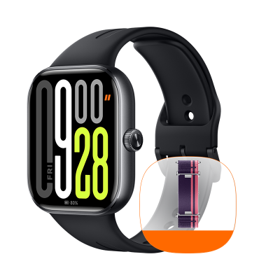 REDMI Watch 5 Черный + Xiaomi Quick Release Strap Розово-пурпурный