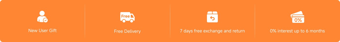 New user gifts, free delivery, seven days of free exchange and return, zero interest within six months.