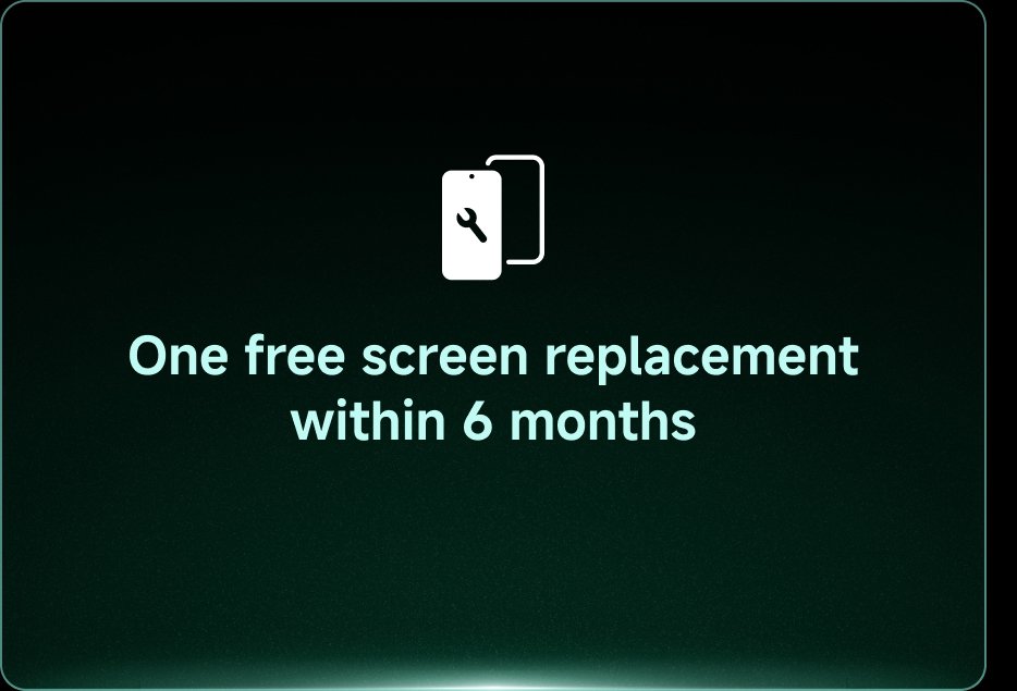 One free screen replacement within 6 months.