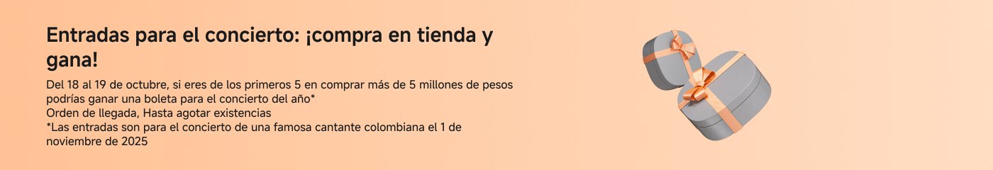 Tickets for the concert: buy in store and win! From October 18 to 19, if you are among the first to purchase more than 5 million pesos, you could win a ticket to the concert of the year. *The tickets are for the concert of a famous Colombian singer on November 1, 2025.