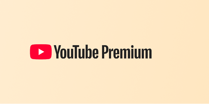 YouTube Premium 標誌，包含紅色的播放按鈕和黑色的“Premium”字樣。