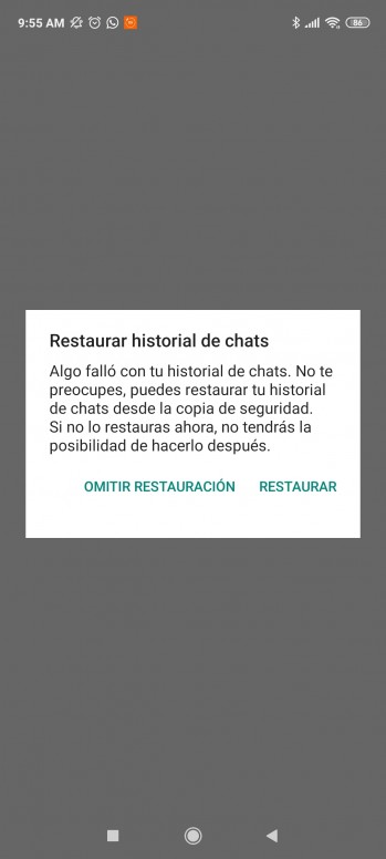 Algo Fallo Con Tu Historial De Chats En Whatsapp Ayuda Redmi Note 9 Pro Mi Community Xiaomi