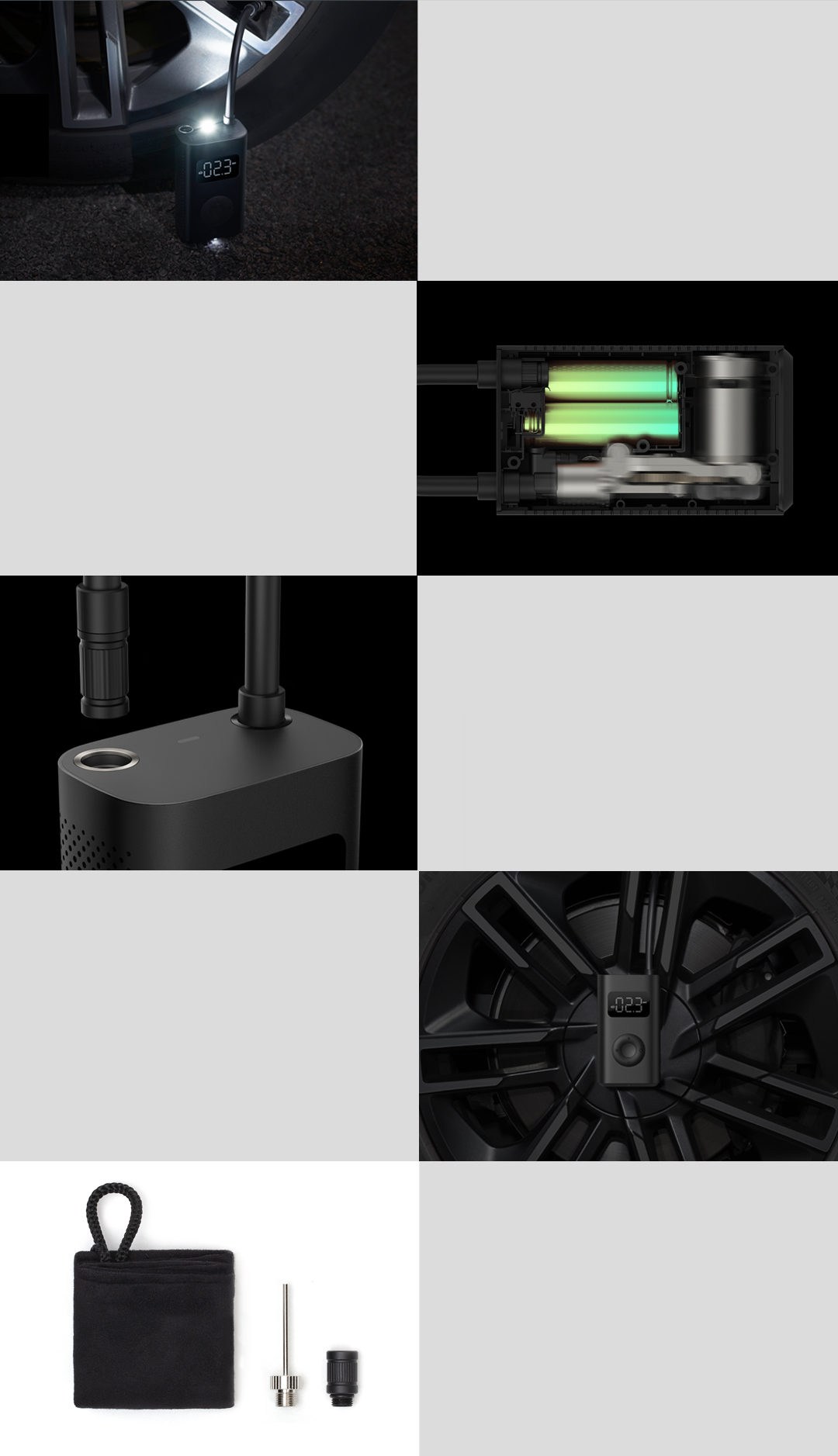 Compresor de Aire Xiaomi 1S Eléctrica Portátil para Llantas BHR5277GL Negro