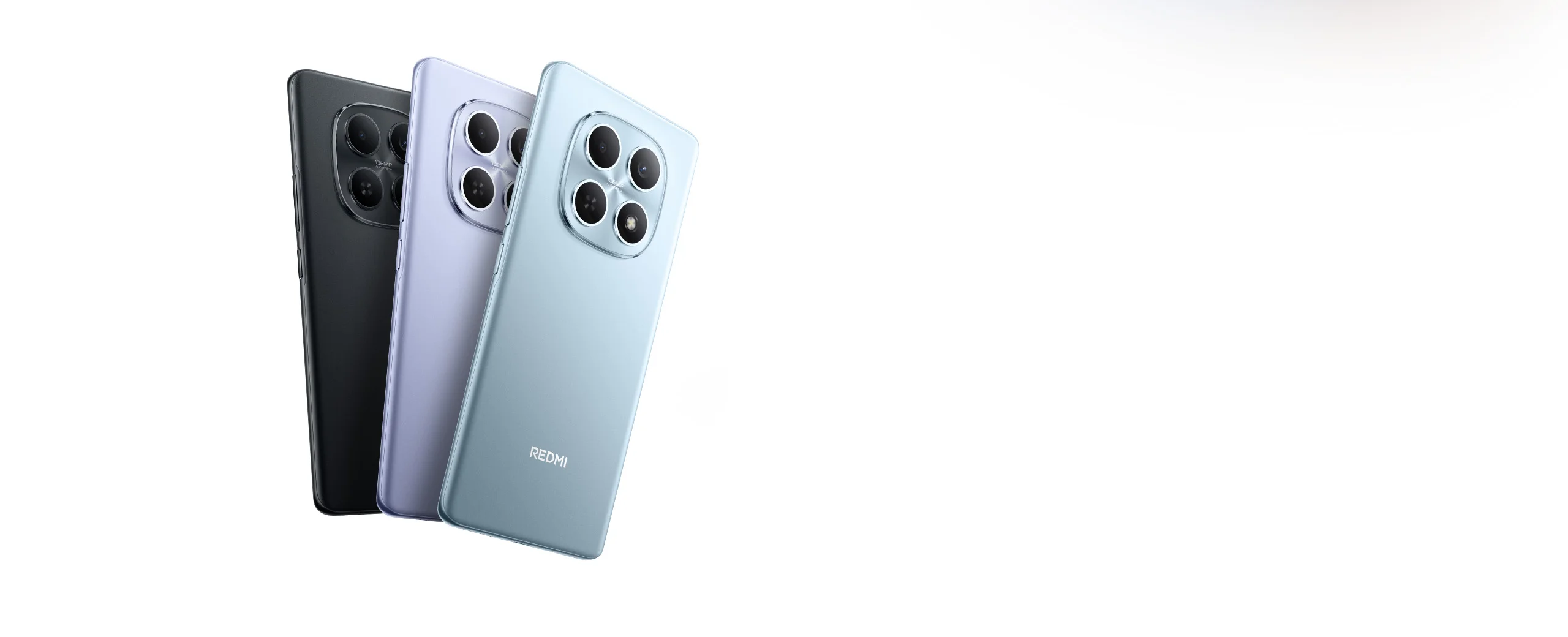 Redmi Note 15 en negro, lila y azul