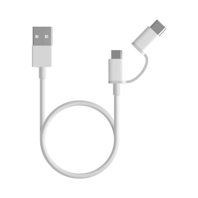 Mi 2-in-1 USB Cable Micro USB to Type C (30cm)  Blanco 30cm