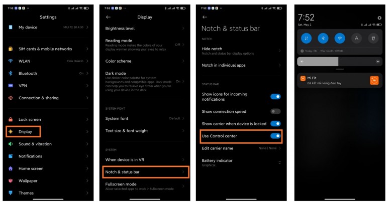 [MIUI 12] Tính năng mới: Thanh thông báo và Trung tâm điều khiển mới!