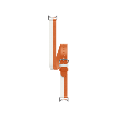 Xiaomi Dual-tone Leather Strap White and Orange Оранжевый