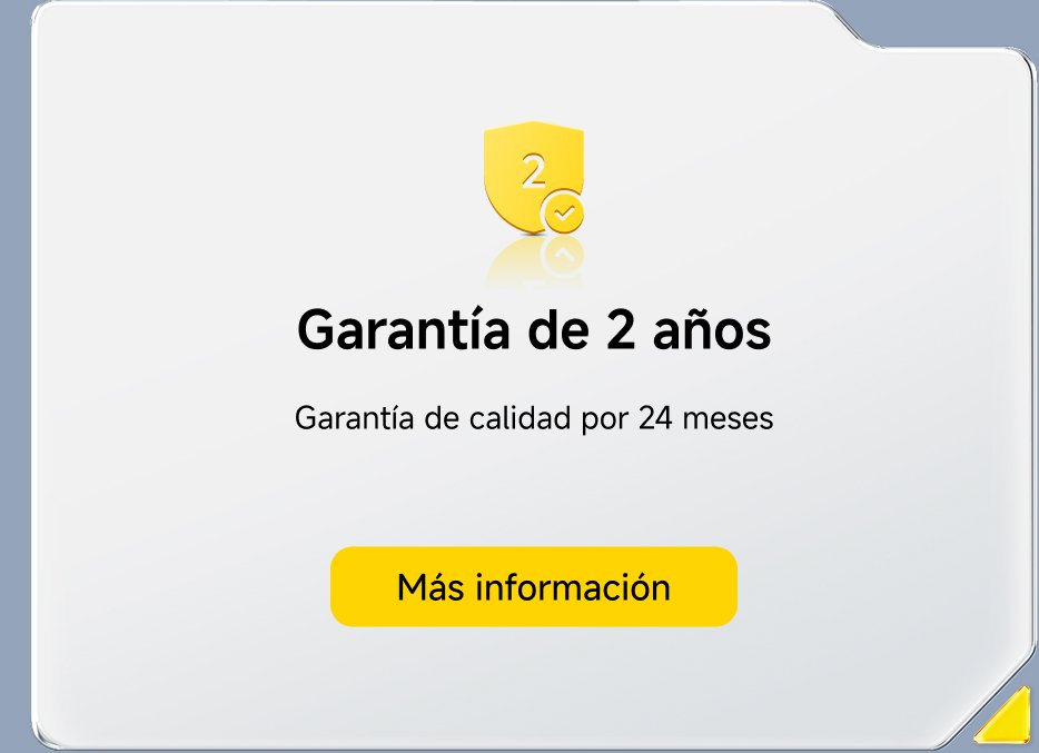 Garantía de 2 años, garantizando calidad por 24 meses. Botón de "Más información".