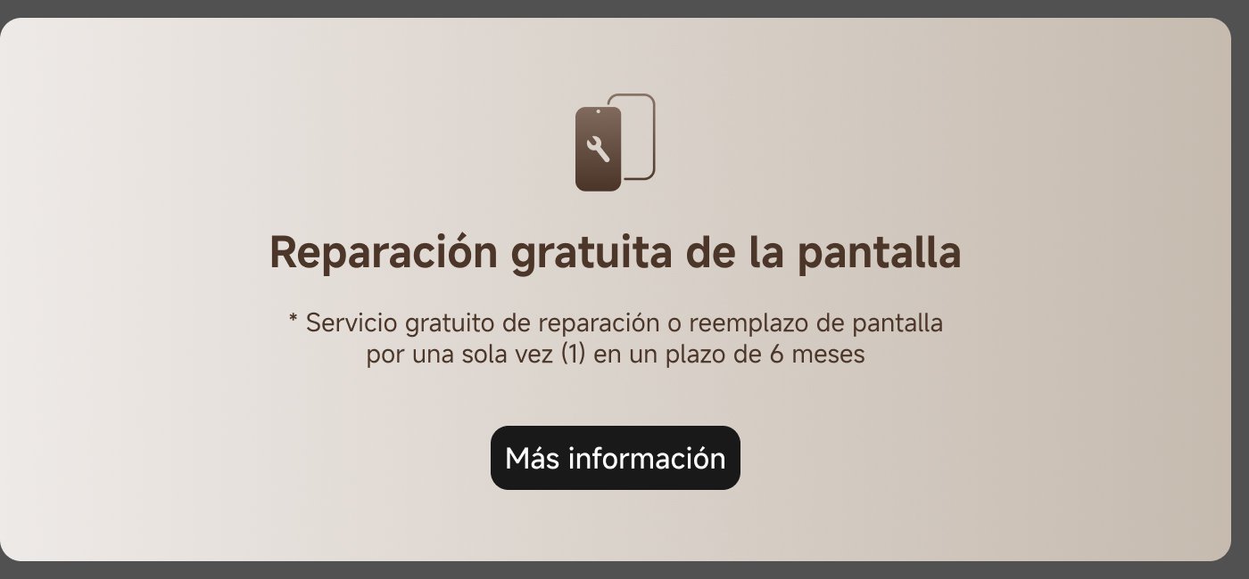 Reparación gratuita de la pantalla. Servicio gratuito de reparación o reemplazo de pantalla por una sola vez (1) en un plazo de 6 meses. Más información.