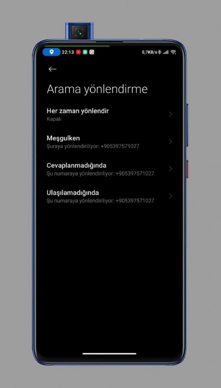 cihazinizda arama yonlendirmeyi
