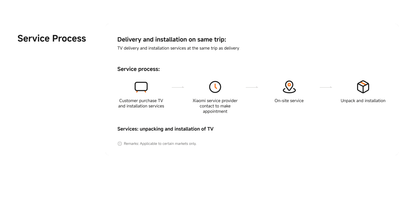 تتضمن معلومات خدمة التركيب التي تقدمها خدمة Xiaomi المعتمدة رسميًا، الاحترافية والشفافية والسهولة. يمكن للمستخدم الاتصال بمزود الخدمة لترتيب موعد التركيب بعد الشراء.