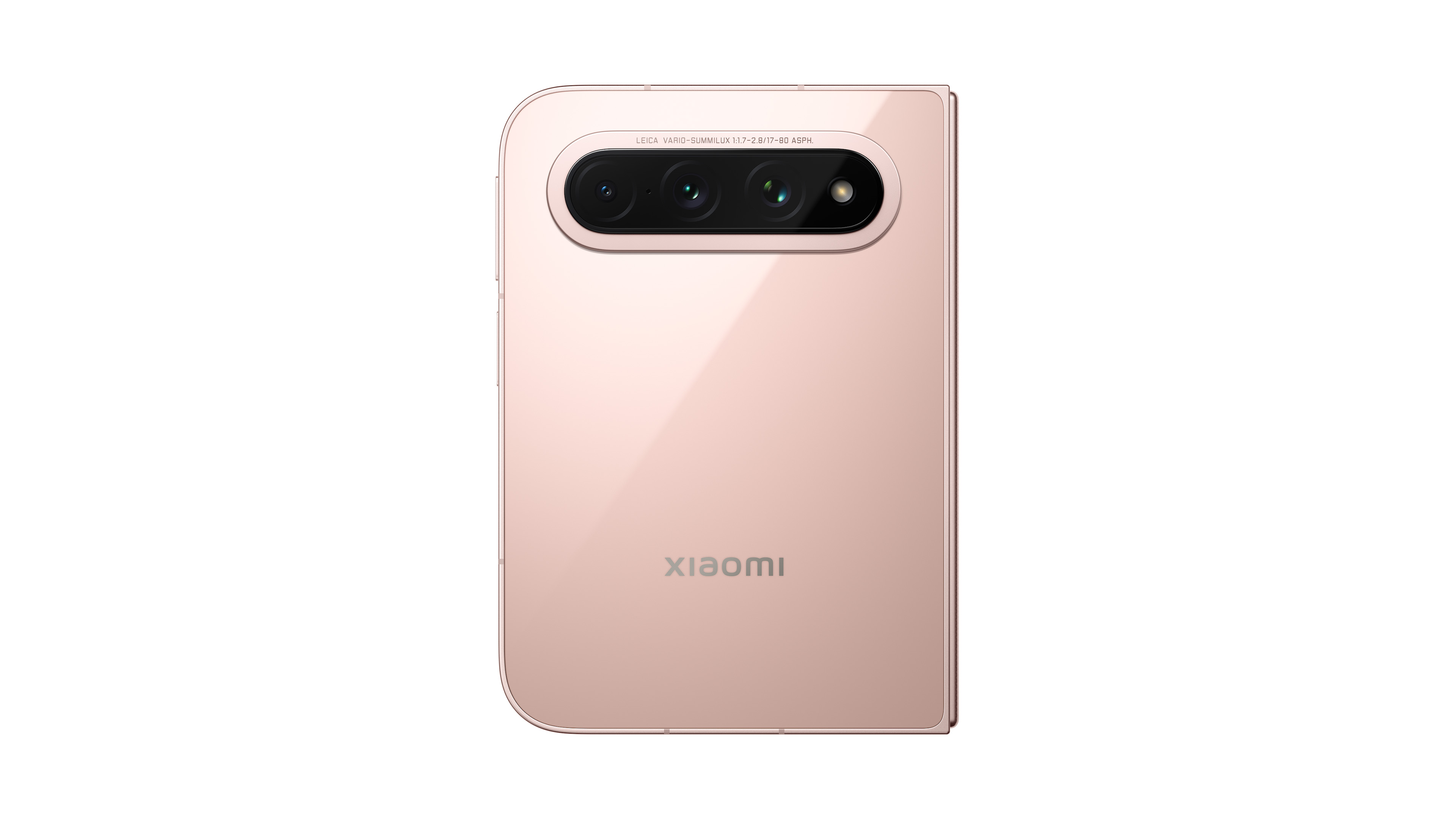A pink smartphone with three cameras on the back and a brand logo at the top. The phone has a smooth appearance and a modern design.