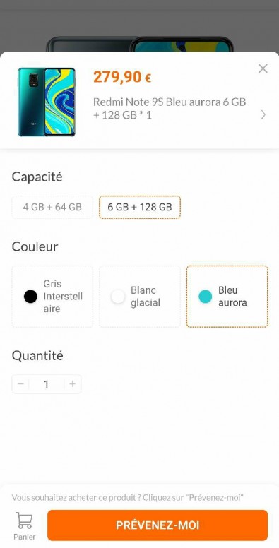 avatar.png Le Redmi Note 9S fait référencer sur le Mi Store Français