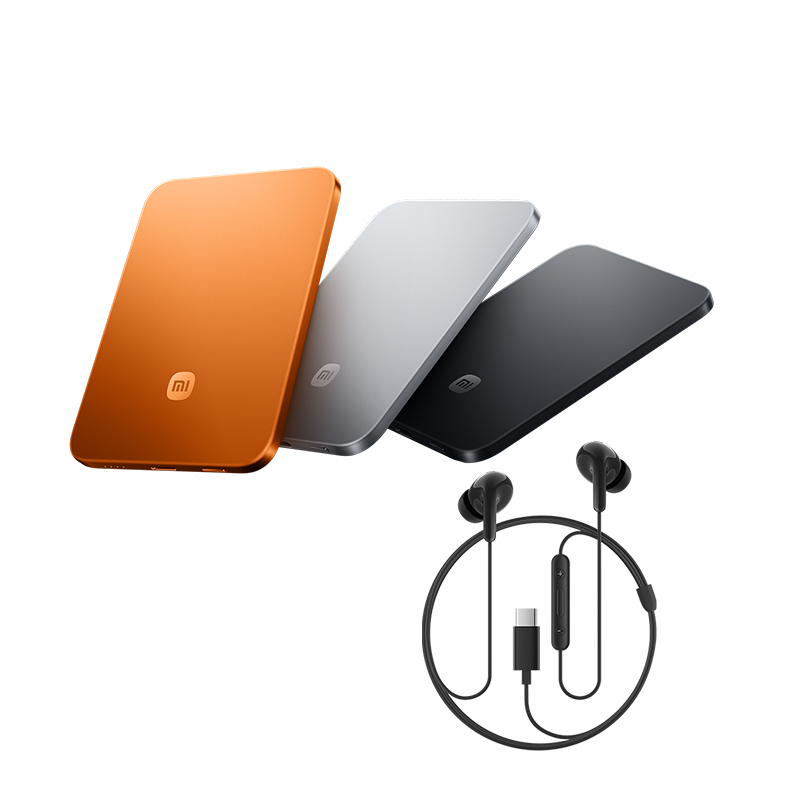 Xiaomi UltraThin Magnetic Power Bank 5000 15W & Xiaomi Type-C Earphones