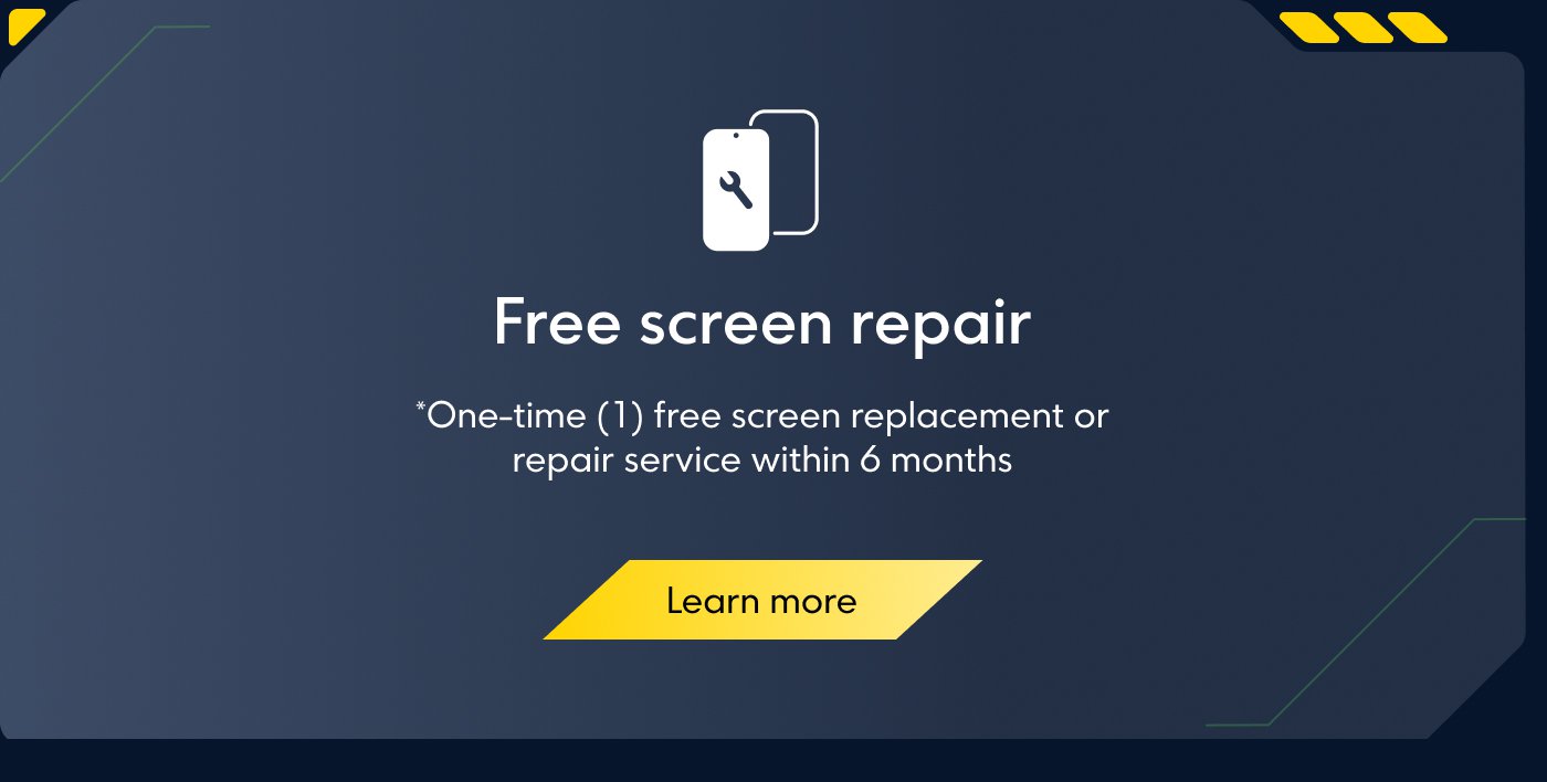 Free screen repair offer: One-time (1) free screen replacement or repair service within 6 months. Learn more.