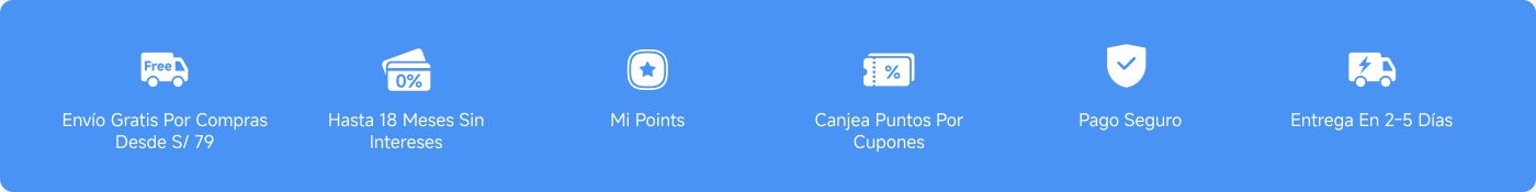 Envío gratis por compras desde S/ 79, hasta 18 meses sin intereses, Mi Points, canjea puntos por cupones, pago seguro, entrega en 2-5 días.