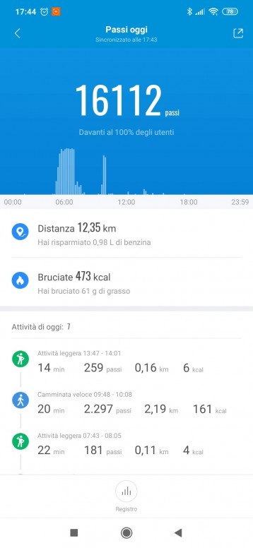 Miband6 - errore di conteggio. nella videata iniziale e nel registro ...