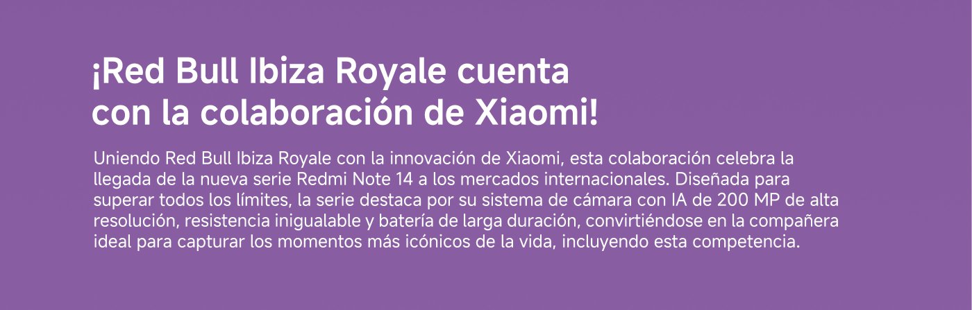 Serie Redmi Note 14 x Red Bull Ibiza Royale