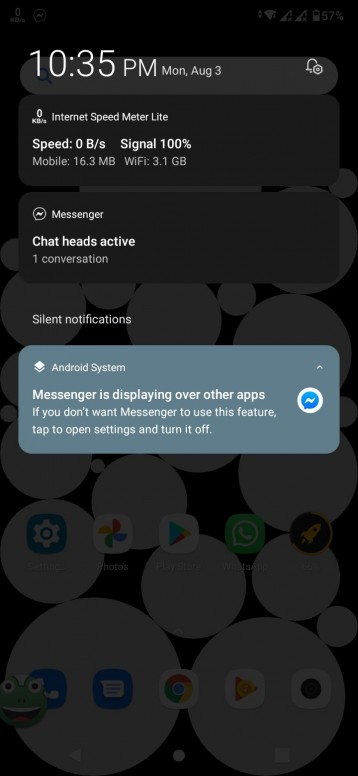 How to remove "Messenger is displaying over other apps" notification