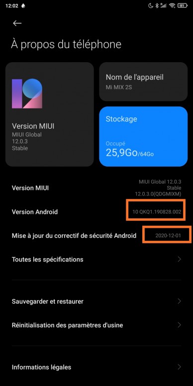 [MAJ] Le Mix 2S, un haut de gamme à jour - V12.0.3.0QDGMIXM
