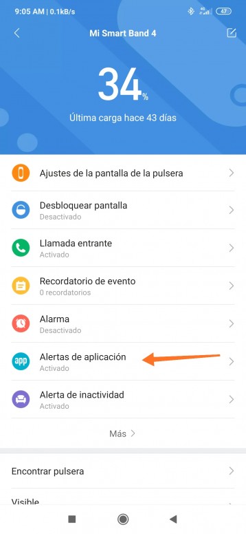 mi band 4 não recebe notificação whatsapp