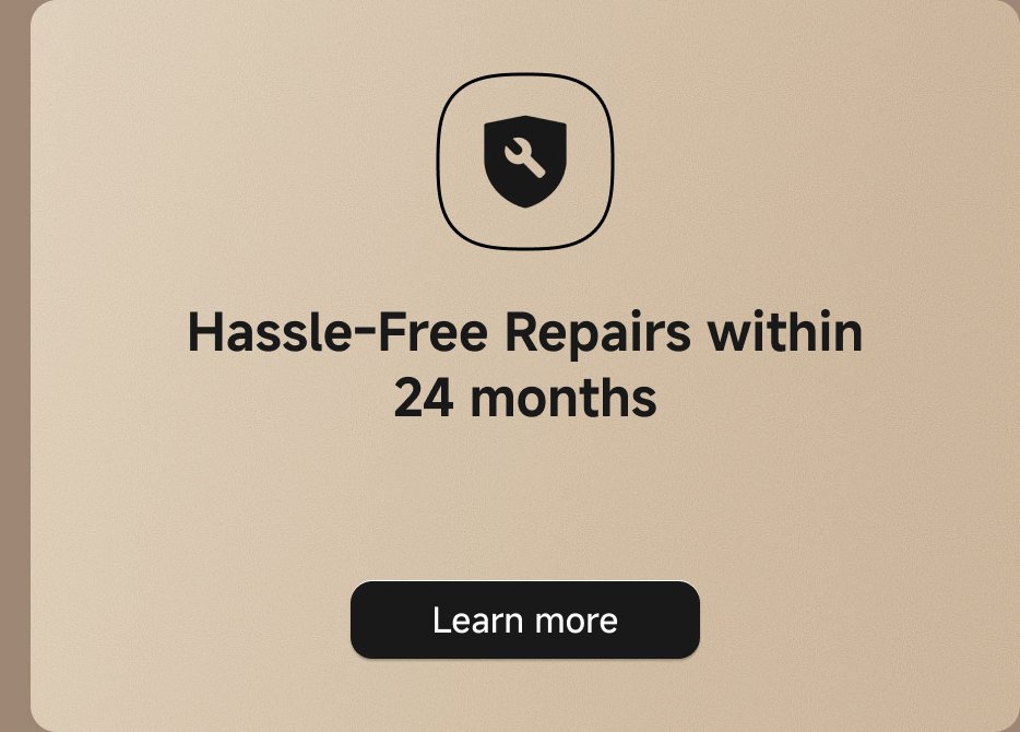 One out-of-warranty repair with free labor costs within 12 months. Learn more.