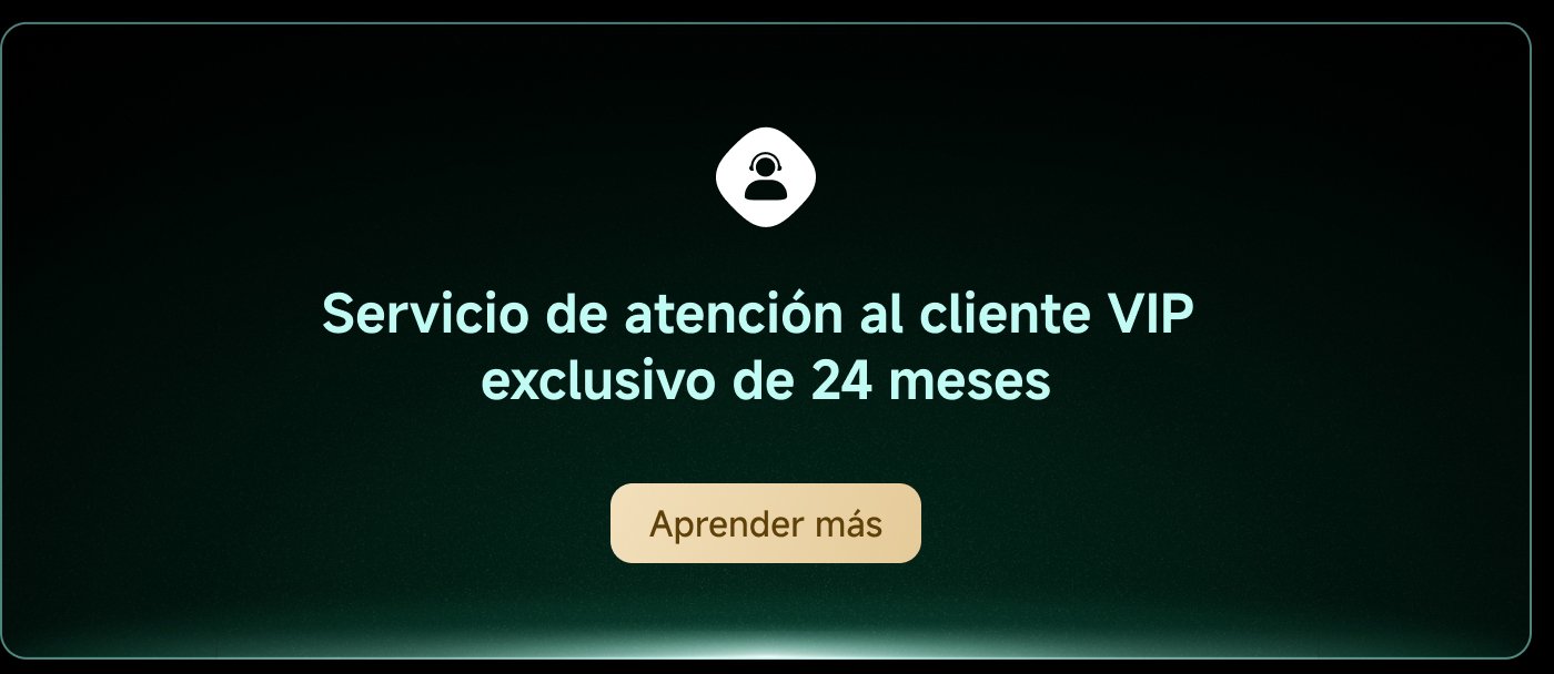 Servicio de atención al cliente VIP exclusivo por 24 meses. Botón para "Aprender más".