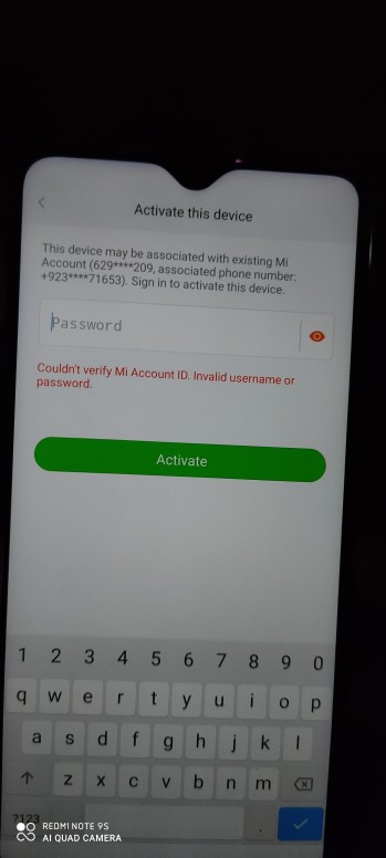 couldn't verify mi account id invalid username