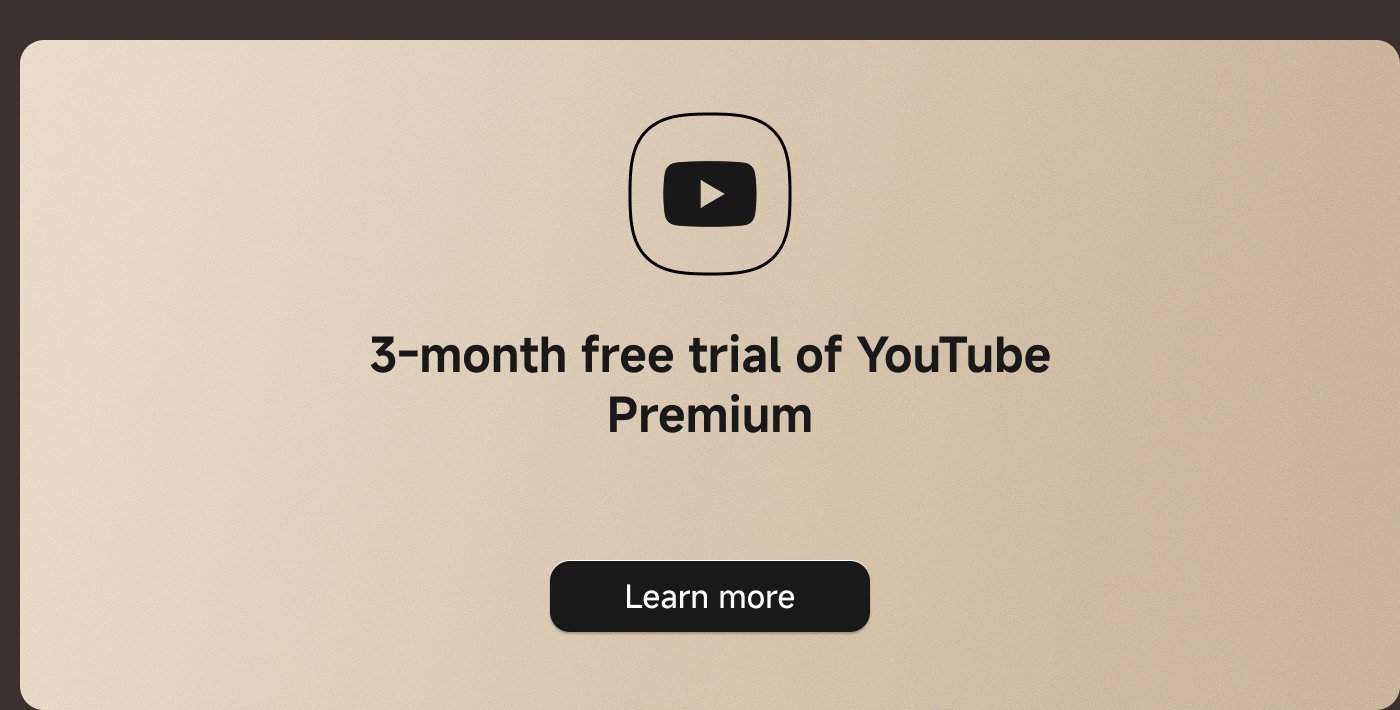 3-month free trial of YouTube Premium. Learn more.