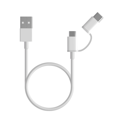 Mi 2-in-1 USB Cable (Micro USB to Type C) Blanco 30cm