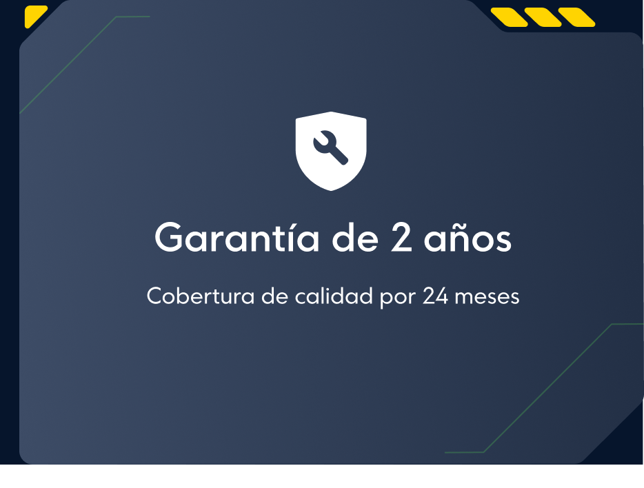 Garantía de 2 años, cobertura de calidad por 24 meses. Más información.