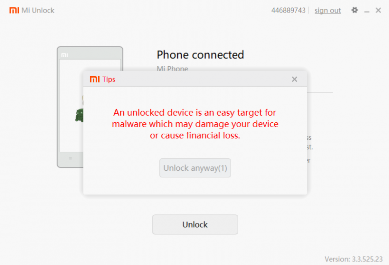 Mi Flash Unlock Tool A Key To Unlock Bootloader Of A Xiaomi Phone With 8844