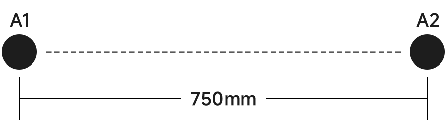 Xiaomi Soundbar Pro wall-mount drill hole position diagram