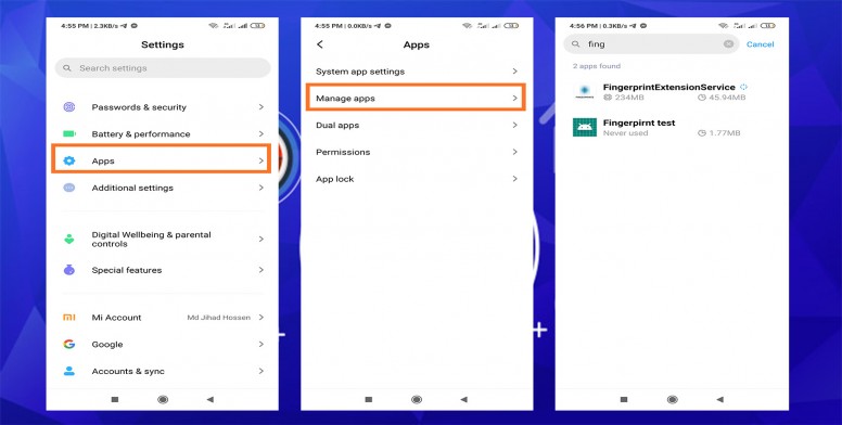 redmi note 4 fingerprint setting