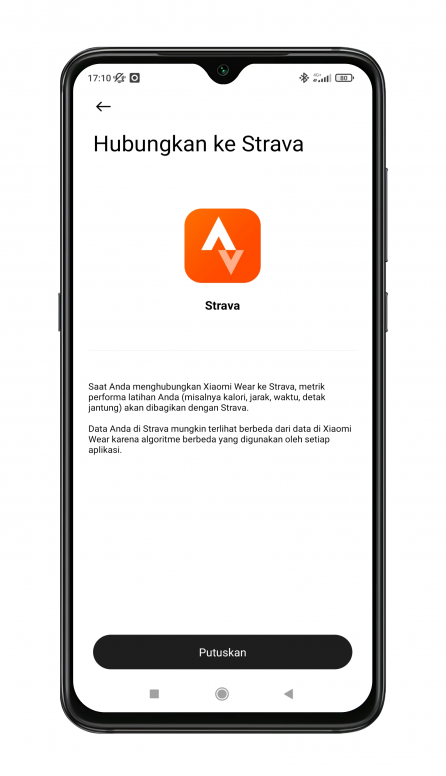 Xiaomi wear to online strava