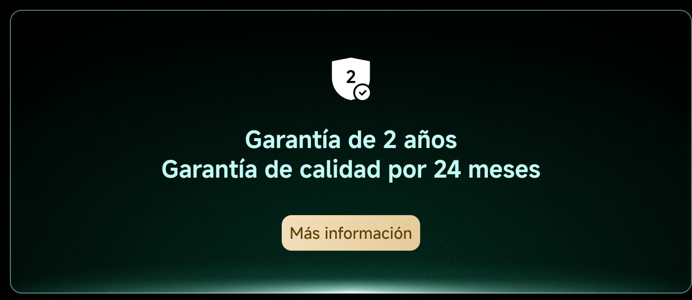 Garantía de 2 años. Garantía de calidad por 24 meses. Más información.