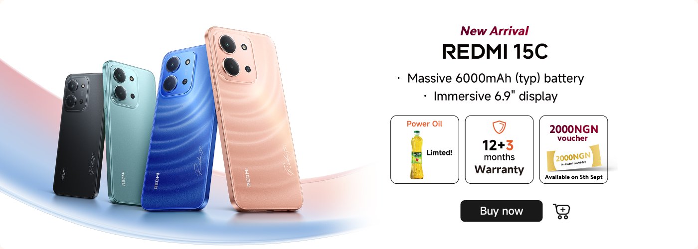The promotional images of the Redmi A5 and POCO C61 smartphones display their main features: the Redmi A5 is equipped with a 5200mAh battery and a 6.88-inch display, while the POCO C61 has a 5160mAh battery and a 50MP dual-camera. Both smartphones offer purchase options.