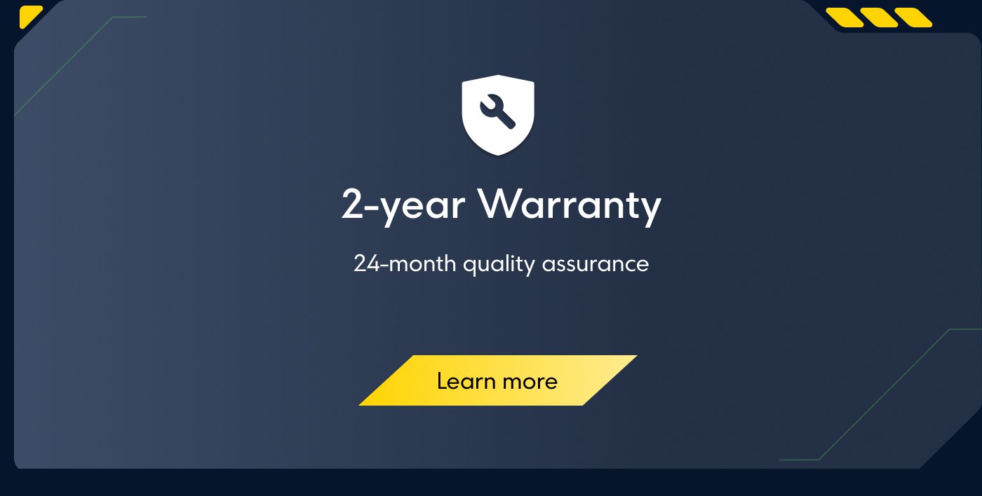 2-tahun Jaminan  
24-bulan jaminan kualiti  
Ketahui lebih lanjut  