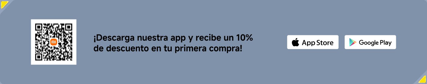 ¡Descarga nuestra app y recibe un 10% de descuento en tu primera compra! Incluye un código QR y logotipos de Google Play y App Store.