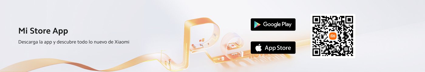 Mi Store App  
Descarga la app y descubre todo lo nuevo de Xiaomi.  
Incluye un código QR y botones para Google Play y App Store.